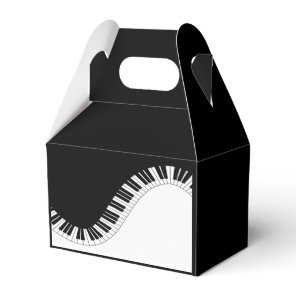 Piano Keyboard Black and White Music Design Favor Boxes