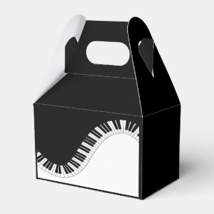 Piano Keyboard Black and White Music Design Favor Boxes