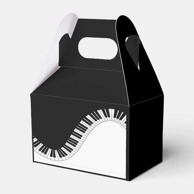 Piano Keyboard Black and White Music Design Favor Boxes (Front Side)