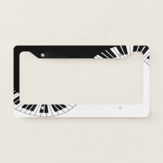 Piano Keyboard Black and White Music Design License Plate Frame