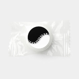 Piano Keyboard Black and White Music Design Life Saver® Mints