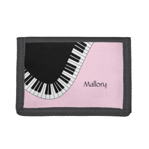 Piano Keyboard Black and White Music Design Trifol Tri-fold Wallet