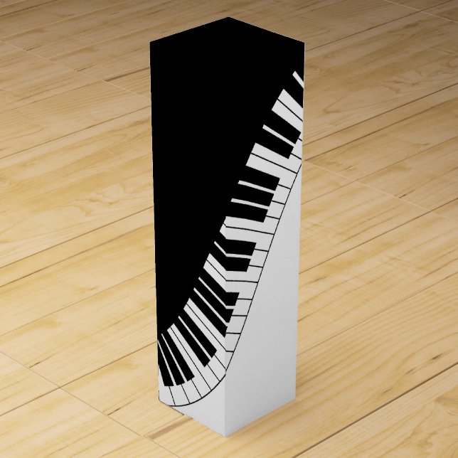Piano Keyboard Black and White Music Design Wine Box (Front)