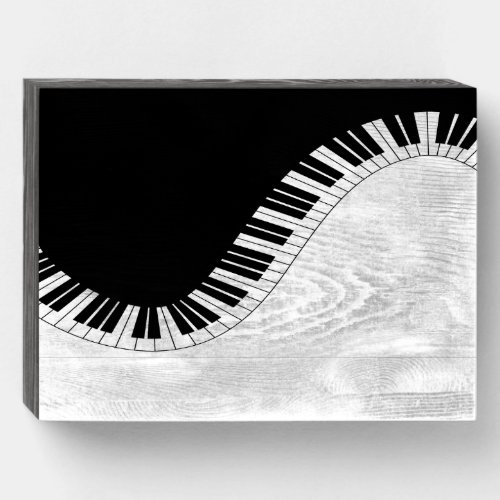 Piano Keyboard Black and White Music Design Wooden Box Sign