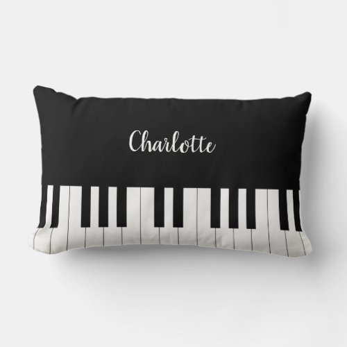 Piano Keyboard Black and White Pillow  Design