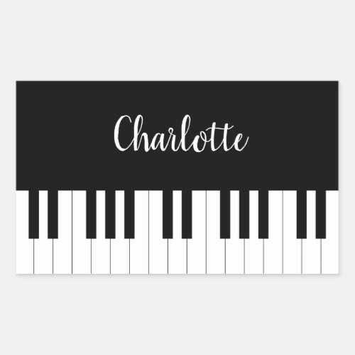 Piano Keyboard Black and White Rectangle Sticker