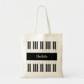 Custom piano keys tote bag for teacher and student