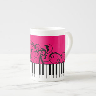 Piano Keyboard Bone China Mug