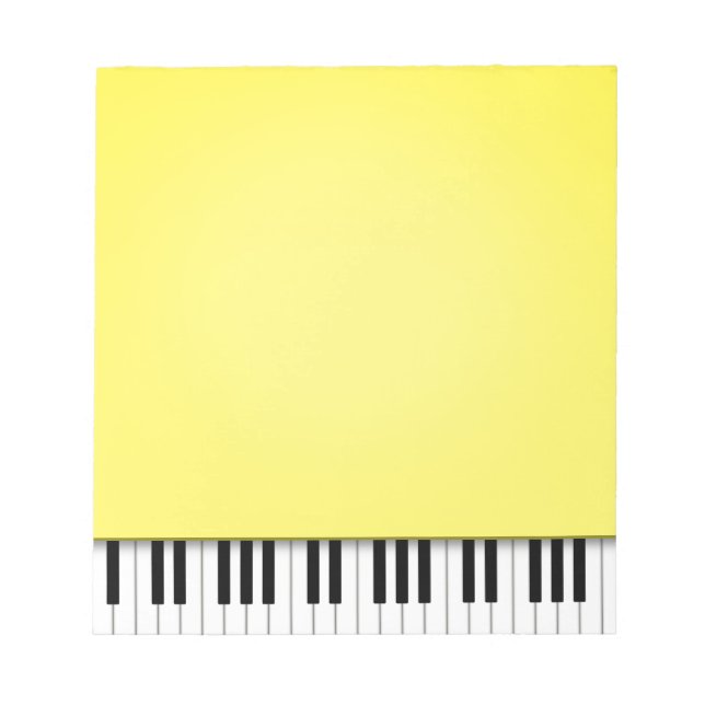 Piano Keyboard Bright Yellow 5.5x6 Music Notepad (Front)