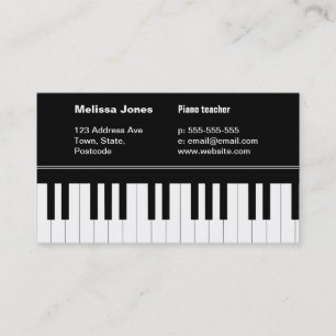 Piano keyboard business card