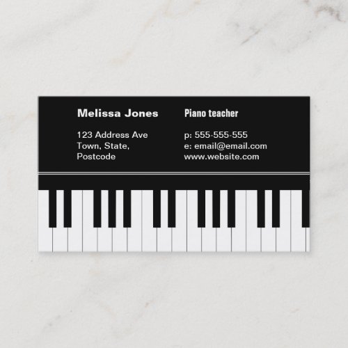 Piano keyboard business card