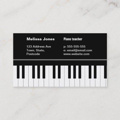 Customizable Piano keyboard business card