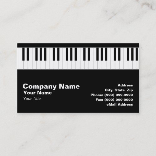 Piano Keyboard Business Card Templates