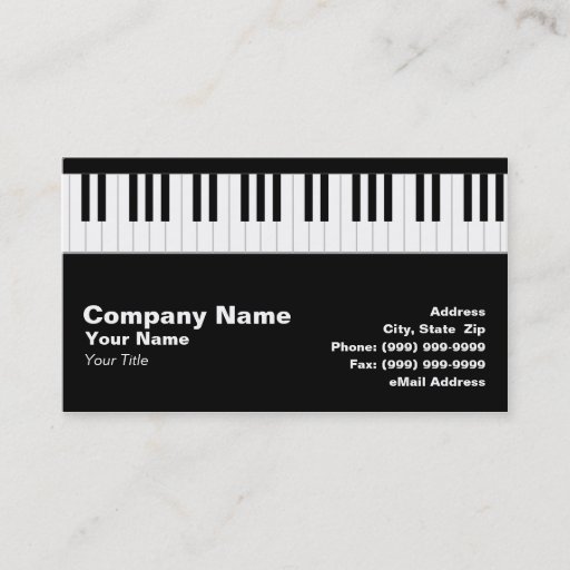 Customizable Piano Keyboard Business Card Templates