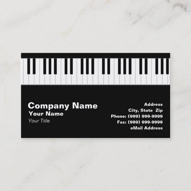 Piano Keyboard Business Card (Front)