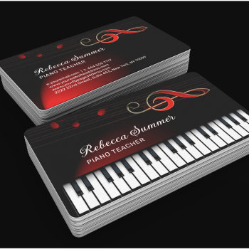 Piano Keyboard  Business Card by gogaonzazzle at Zazzle