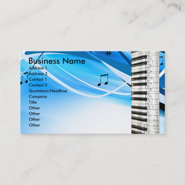 Piano Keyboard Business Cards (Front)