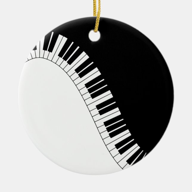 Piano Keyboard Ceramic Ornament (Front)