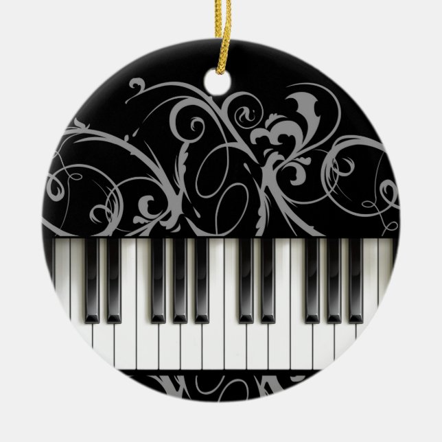 Piano Keyboard Ceramic Ornament (Front)
