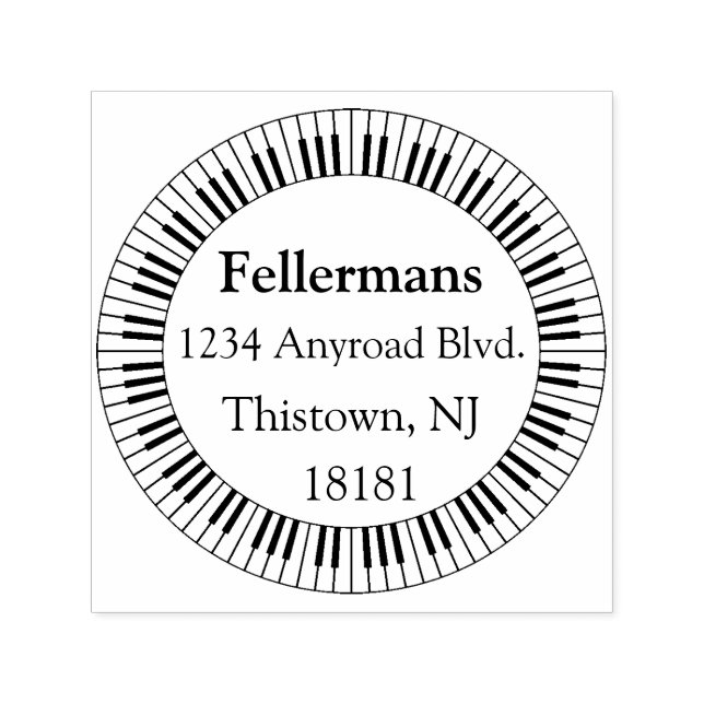 Piano Keyboard Circle Self-inking Stamp (Design)