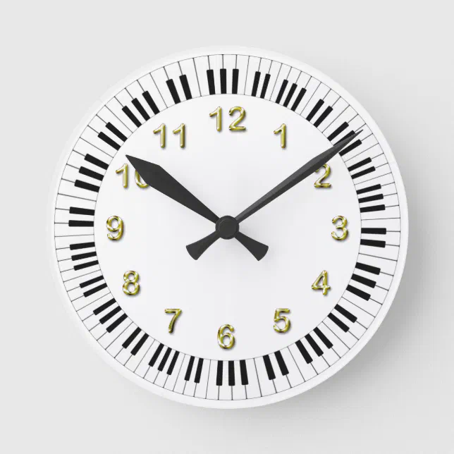 Piano Keyboard Clock with DIY Markers Zazzle