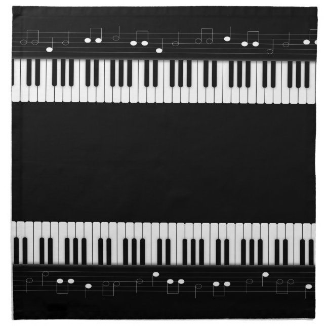 Piano keyboard cloth napkin (Front)