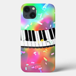 Piano Keyboard colorful music theme, iPhone 13 Case