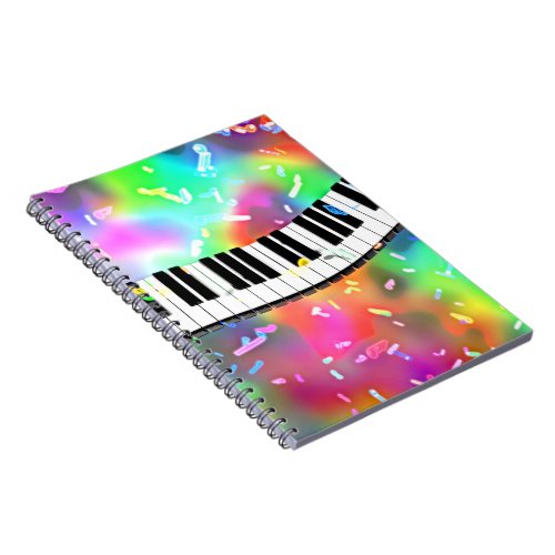 Piano Keyboard colorful music theme Notebook