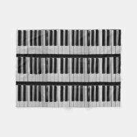 Piano Keyboard Custom Fleece Blanket