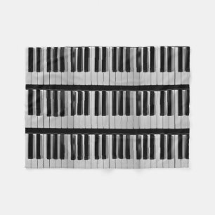 Piano Keyboard Custom Fleece Blanket