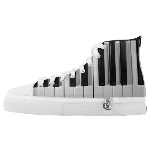 Piano Keyboard Custom High Top Shoes (Left Shoe Outside)