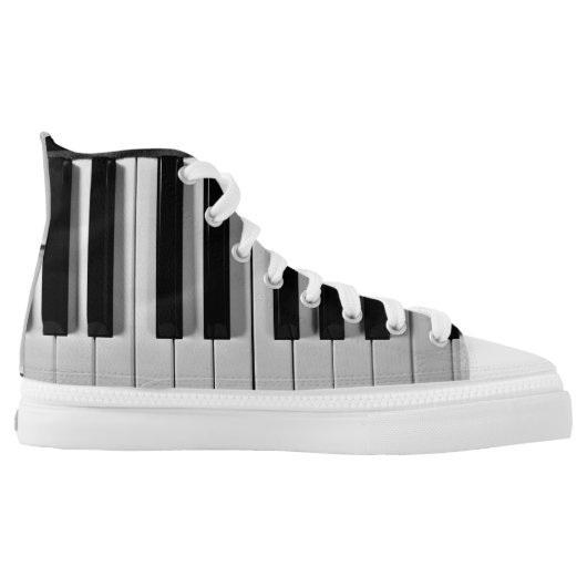 Piano Keyboard Custom High Top Shoes (Left Shoe Inside)