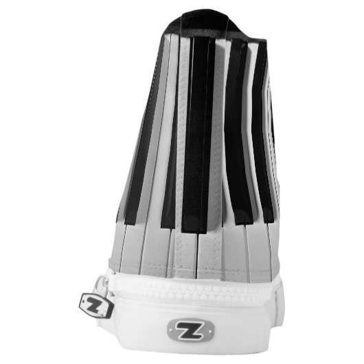 Piano Keyboard Custom High Top Shoes (Left Shoe Back)