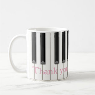 Piano Keyboard Custom Name or Message in 4 Colors Coffee Mug