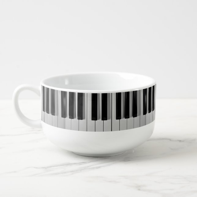 Piano Keyboard Custom Soup Mug (Right)