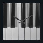 Piano Keyboard Custom Wall Clock<br><div class="desc">Whether you are a piano virtuoso or someone who can barely play Chopsticks,  you are sure to love this black and white Piano Keyboard Custom Wall Clock.</div>