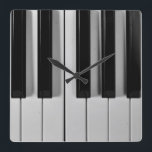 Piano Keyboard Custom Wall Clock<br><div class="desc">Whether you are a piano virtuoso or someone who can barely play Chopsticks,  you are sure to love this black and white Piano Keyboard Custom Wall Clock.</div>