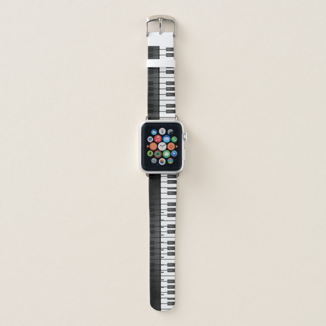 Piano Keyboard Design Apple Watch Band.