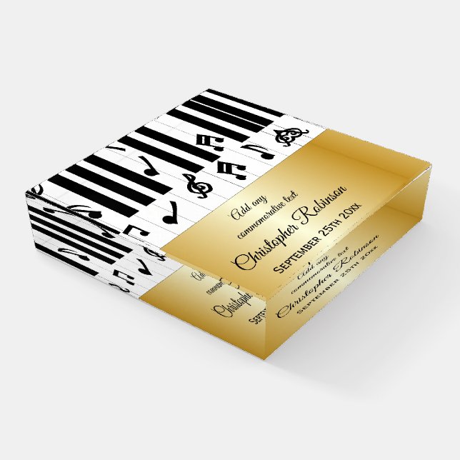 Piano Keyboard Design Commemorative Paperweight (Angled)
