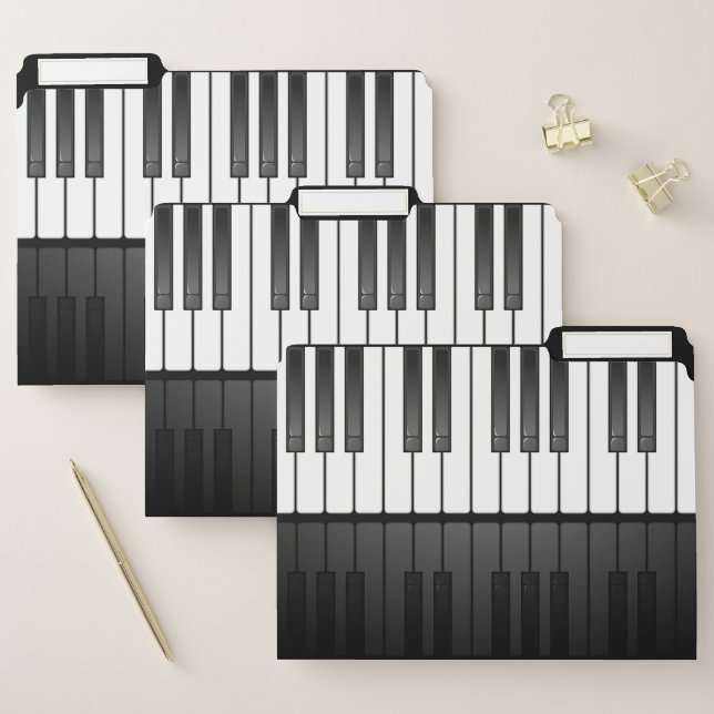 Piano Keyboard Design File Folders Set (Set)