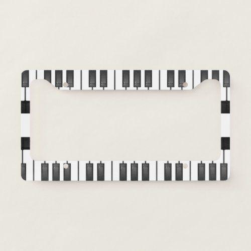 Piano Keyboard Design License Plate Frame