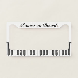 Piano Keyboard Design License Plate Frame