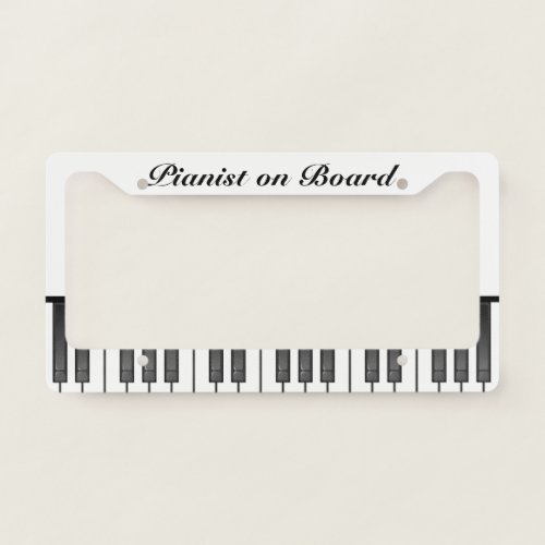 Piano Keyboard Design License Plate Frame