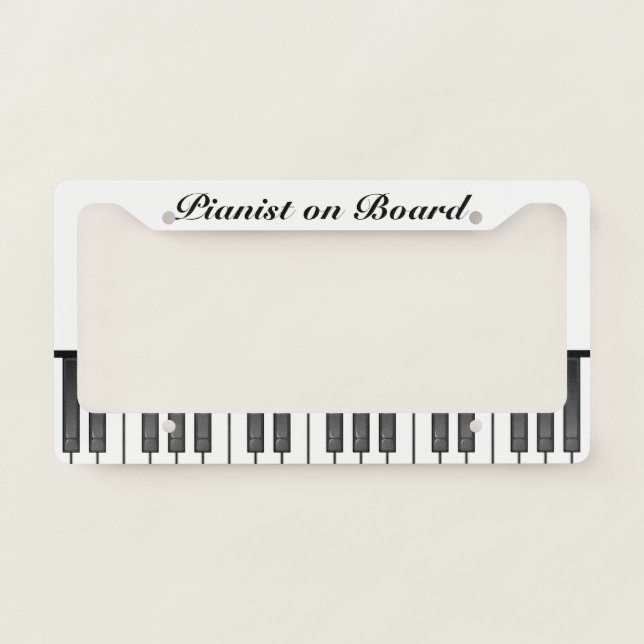 Piano Keyboard Design License Plate Frame (Front)