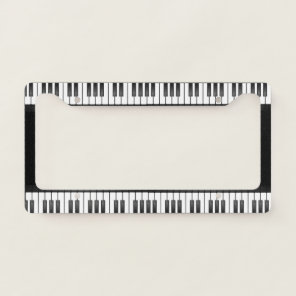 Piano Keyboard Design License Plate Frame