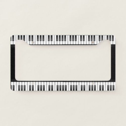 Piano Keyboard Design License Plate Frame