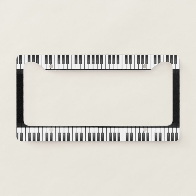 Piano Keyboard Design License Plate Frame