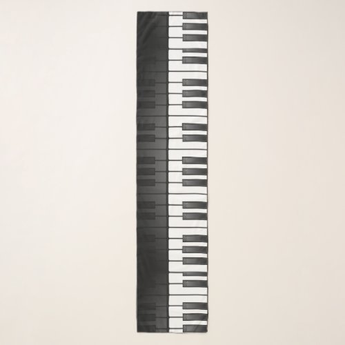 Piano Keyboard Design Long Chiffon Scarf
