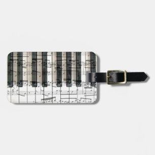 piano keyboard design luggage tag