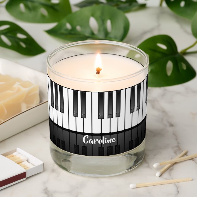 Piano Keyboard Design Scented Candle (Lit)